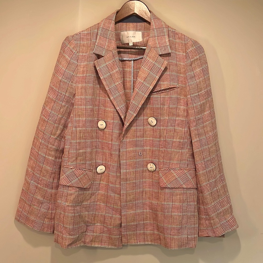 On & On Striped Linen Jacket in S